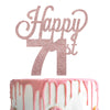 Lingteer Happy 71St Birthday Cake Topper - Cheers To 71St Birthday 71 Years Old Birthday Party Cake Decorations Sign.