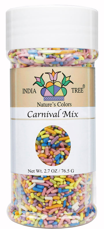 Natures Colors, Carnival Mix, Sugar Sprinkles for Baking and Decorating, Large, 6.0 Oz Jar (Pack of 1)