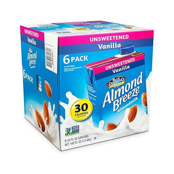 Blue Diamond Almond Breeze Unsweetened Vanilla, 32-ounce (Pack of 6)