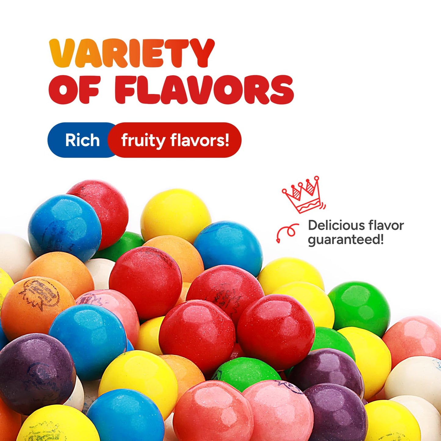 Gumballs For Gumball Machine - 0.5 Inch Mini Gumballs - 4 Lb Bulk Gum Balls For Kids - 7 Flavor Gumball Machine Refills - 1040 Pcs Gumballs Bulk Pack