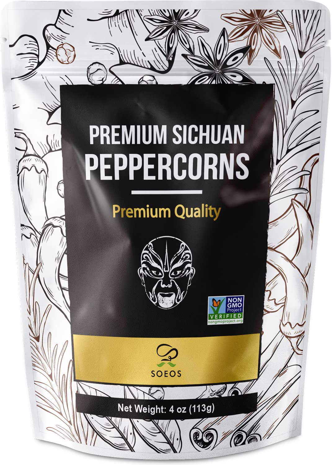 Soeos Premium Szechuan Peppercorns, 4Oz(113G), Authentic Sichuan Red Peppercorn, Numbing And Tingle Effect, Less Seeds, Strong Flavor, Essential For Mapo Tofu, Kung Pao Chicken And Asine Cusine