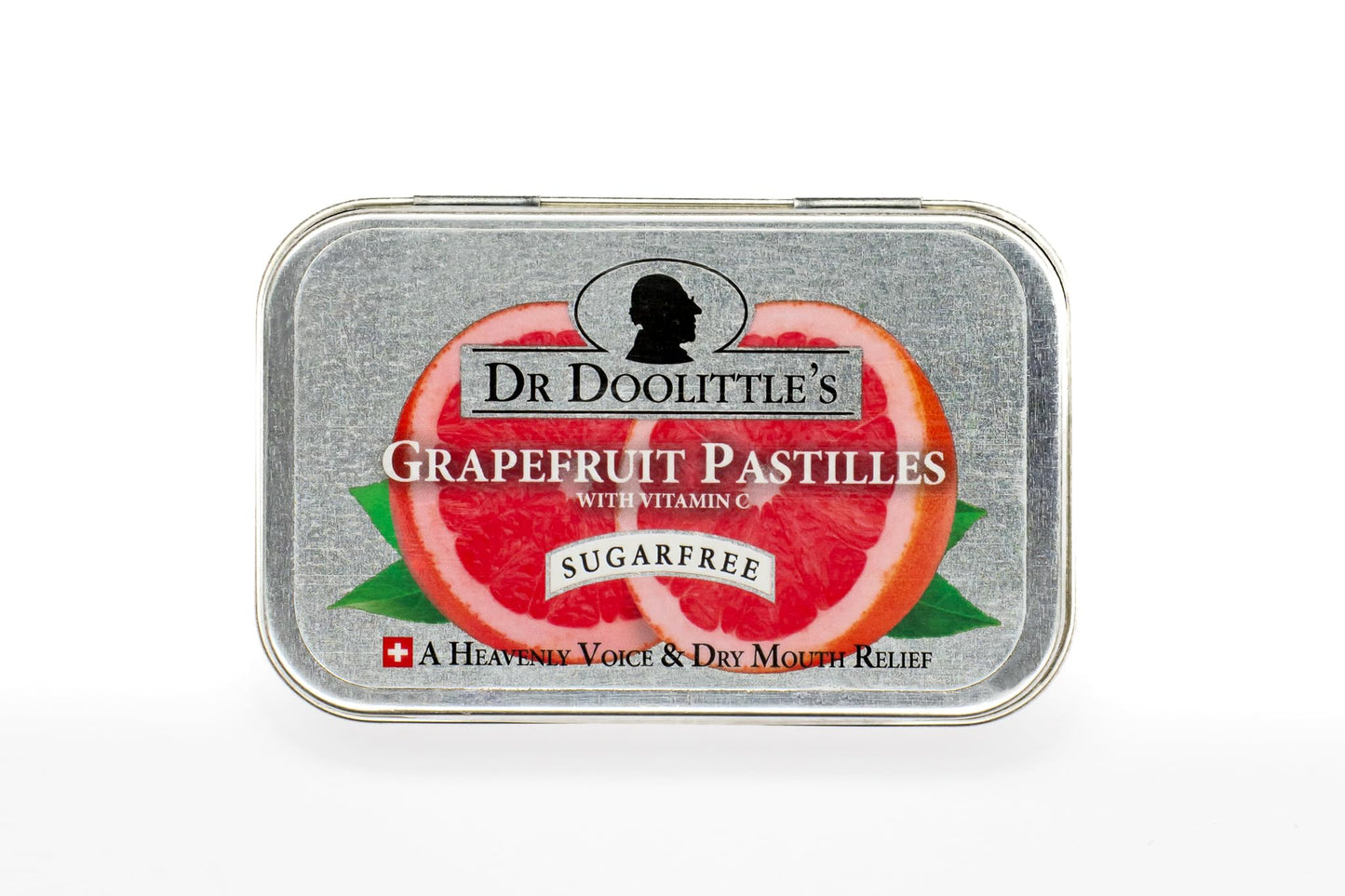 Dr. Doolittles Sugar Free Pastilles with Stevia for Voice and Throat, Grapefruit Flavor, 2.12 Ounce Tin, approximately 25 Count