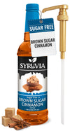 Syruvia Sugar Free Brown Sugar Cinnamon Syrup With Syrup Pump Dispenser for Coffee 25.4 Ounces Coffee Flavoring Syrup