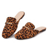 MUSSHOE Women Mules comfortable Slip On Mules for Women Flats,Leopard Microfiber 6