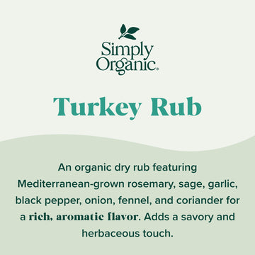 Simply Organic Turkey Rub, Certified Organic | 2.43 Oz