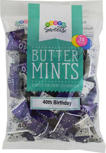 Party Sweets By Hospitality Mints 40Th Birthday Buttermints, 7-Ounce Bags (Pack Of 6)