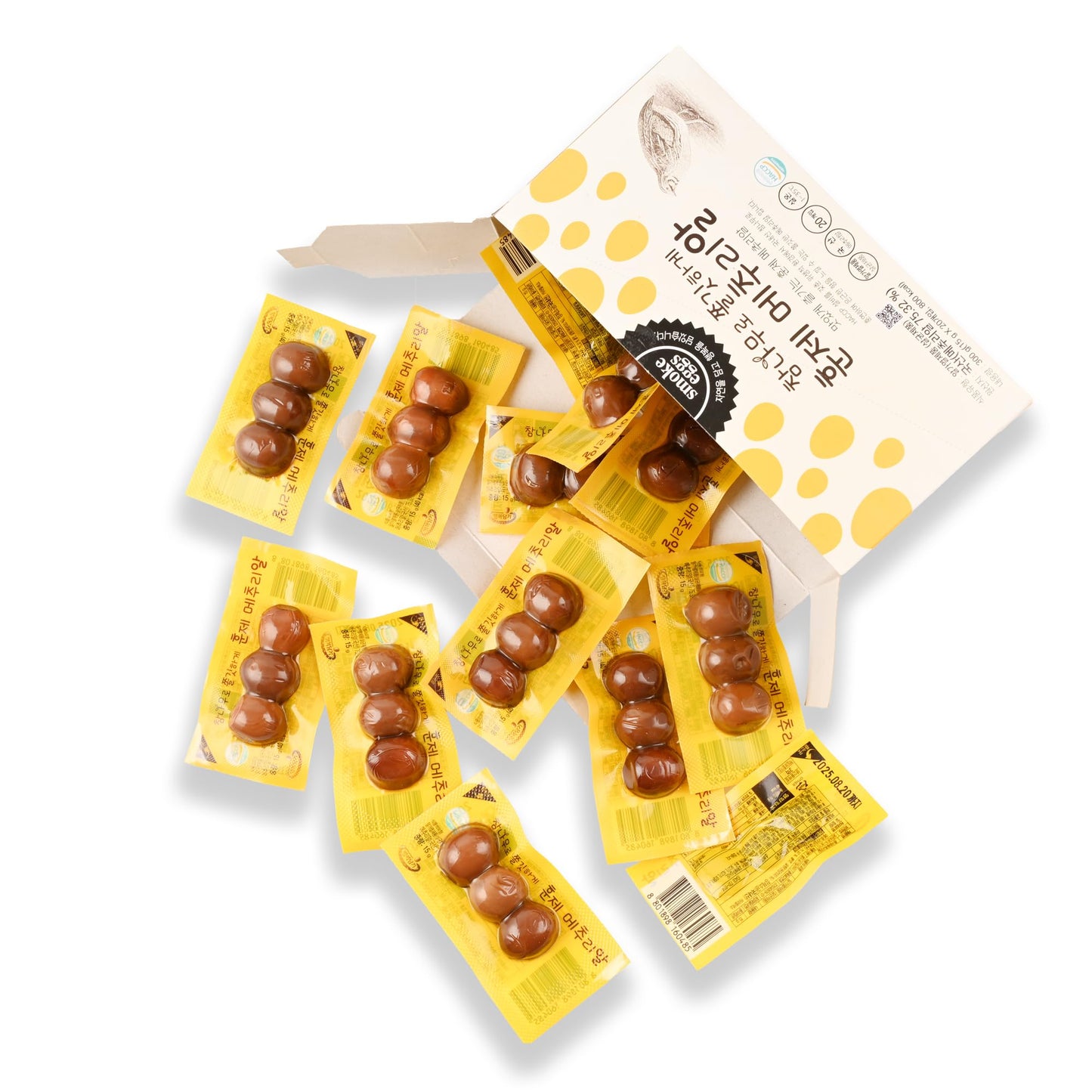 Rich Flavor Quail Eggs With Soy Sauce 3Pcs X 20 Packs - Sweet Salty & Chewy Protein Snack - Unique Flavor Profile Quail Eggs - Ready To Eat - Individually Packed For On-The-Go