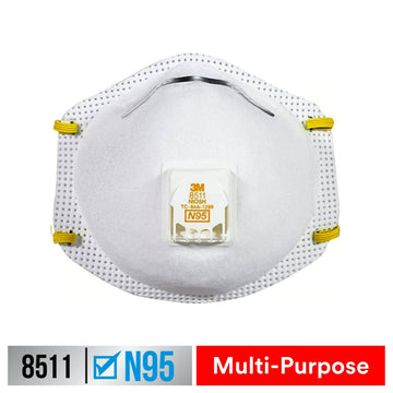 3M N95 Respirator 9511, Cool Flow Valve, 2 Pack, Niosh-Approved, Advanced Filter Media For Easy Breathing, Comfortable For Long Periods Of Wear, Helps Filter Pollen, Mold Spores & Dust (8511Pa1-2A-Ps)