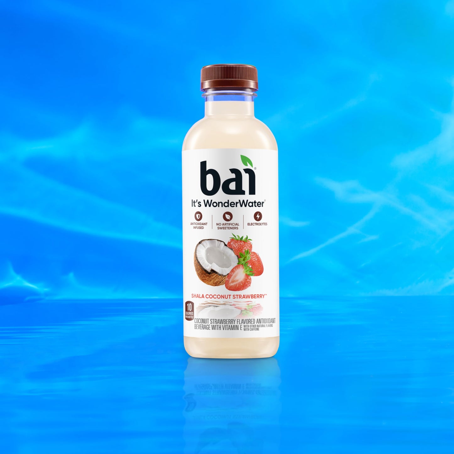 Bai Antioxidant Infused Water, Shala Coconut Strawberry, with Vitamin C, 18 Fl Oz Bottle, 12 Pack, No Artificial Sweeteners