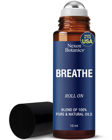 Breathe Ease Essential Oil Roll On Blend 10Ml - Breathe Easy Essential Oil Roll-On - Pure Eucalyptus, Peppermint, And Rosemary O
