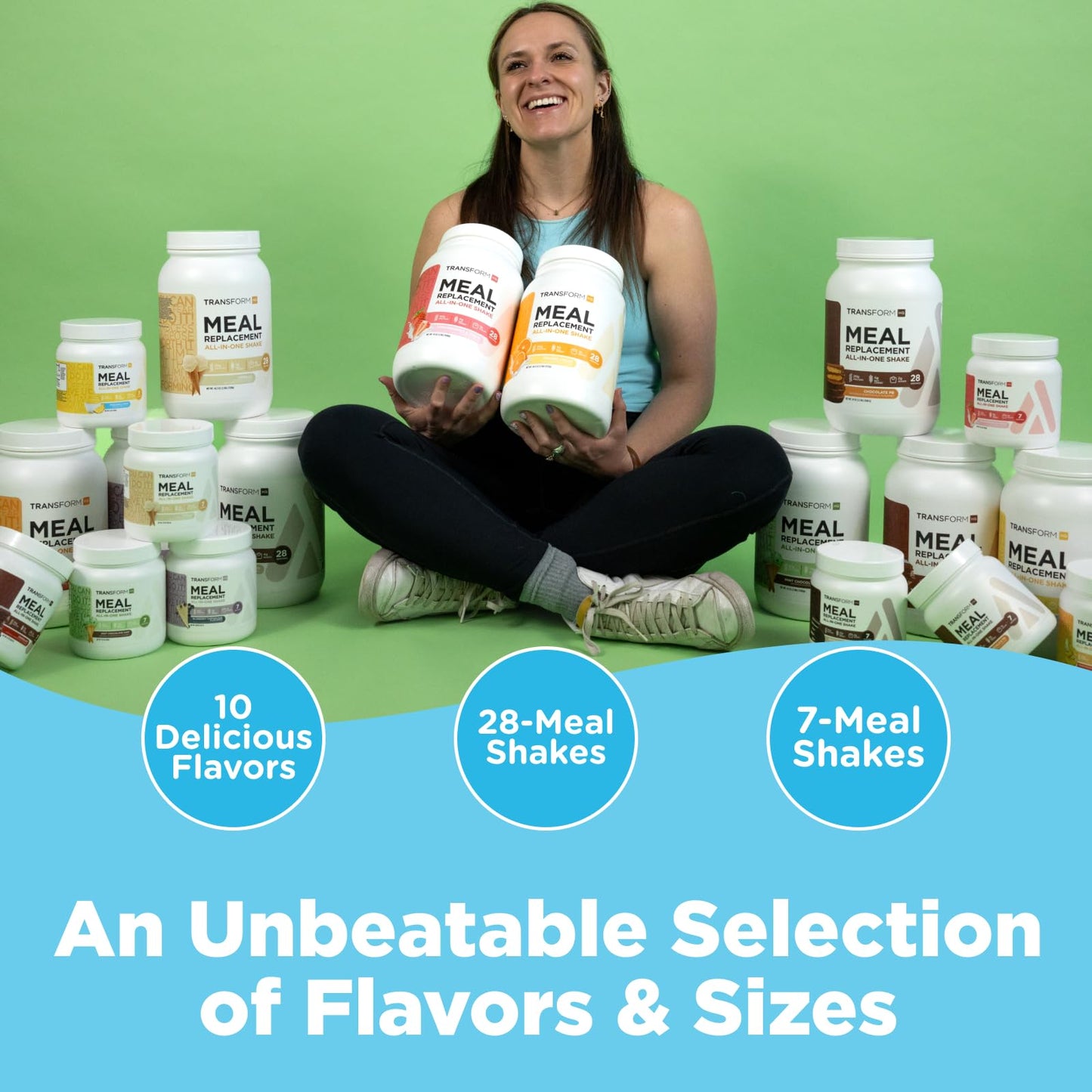 TransformHQ Meal Replacement Shake Powder - Gluten Free, Non-GMO, Chocolate Peanut Butter Flavor, 28 Servings