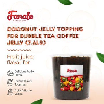 Fanale Coconut Jelly Topping Nata De Coco For Boba Tea | Ice Cream | Yogurt | Smoothie | Milk Tea | Desserts Coffee, 7.26 Pound