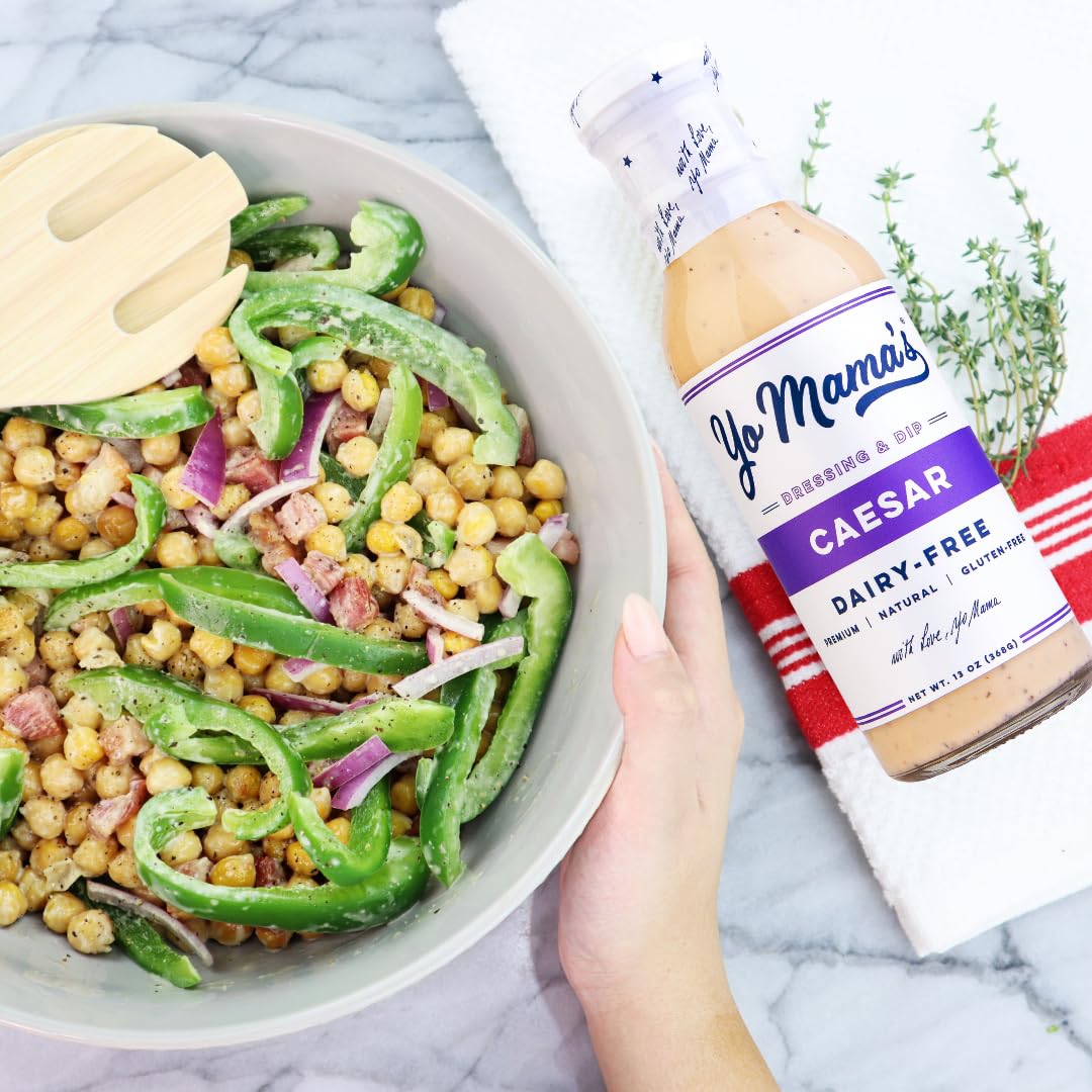 Keto Classic Caesar Dressing And Dip By Yo Mama'S Foods - Pack Of (1) - Low Carb, Low Sodium, And Gluten-Free