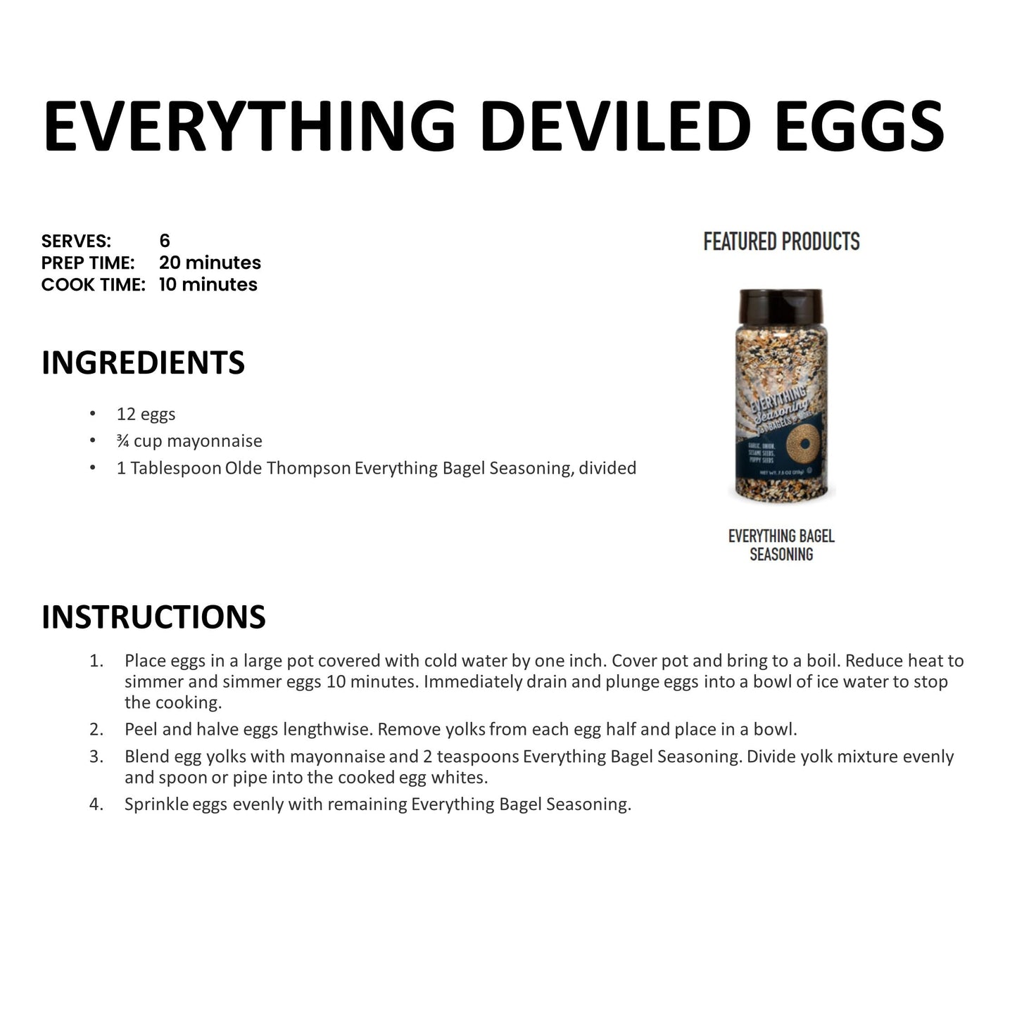 Olde Thompson Everything Bagel Seasoning, Spice And Seasoning Blend 7.5 oz