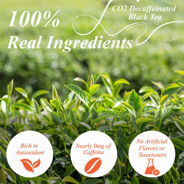 Wt Weetee Decaf Black Tea Bags, 100 Count Co2-Decaffeinated Black Tea, Smooth & Mild Taste | Drink All Day | Resealable Kraft Ba