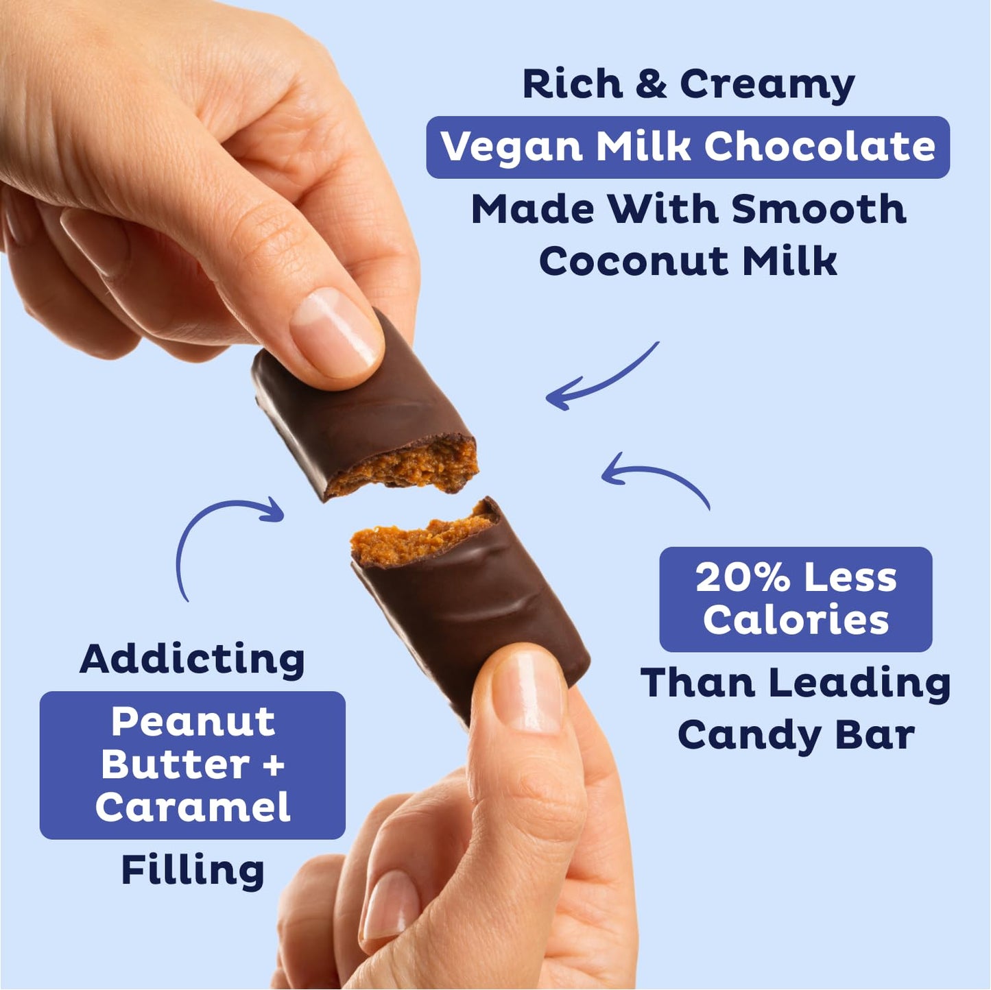Krackd Snacks Keto Milk Chocolate Snack Bars - Vegan, Low Carb, On-The-Go, Low Calorie Snack, Chocolate Candy With Peanut Butter