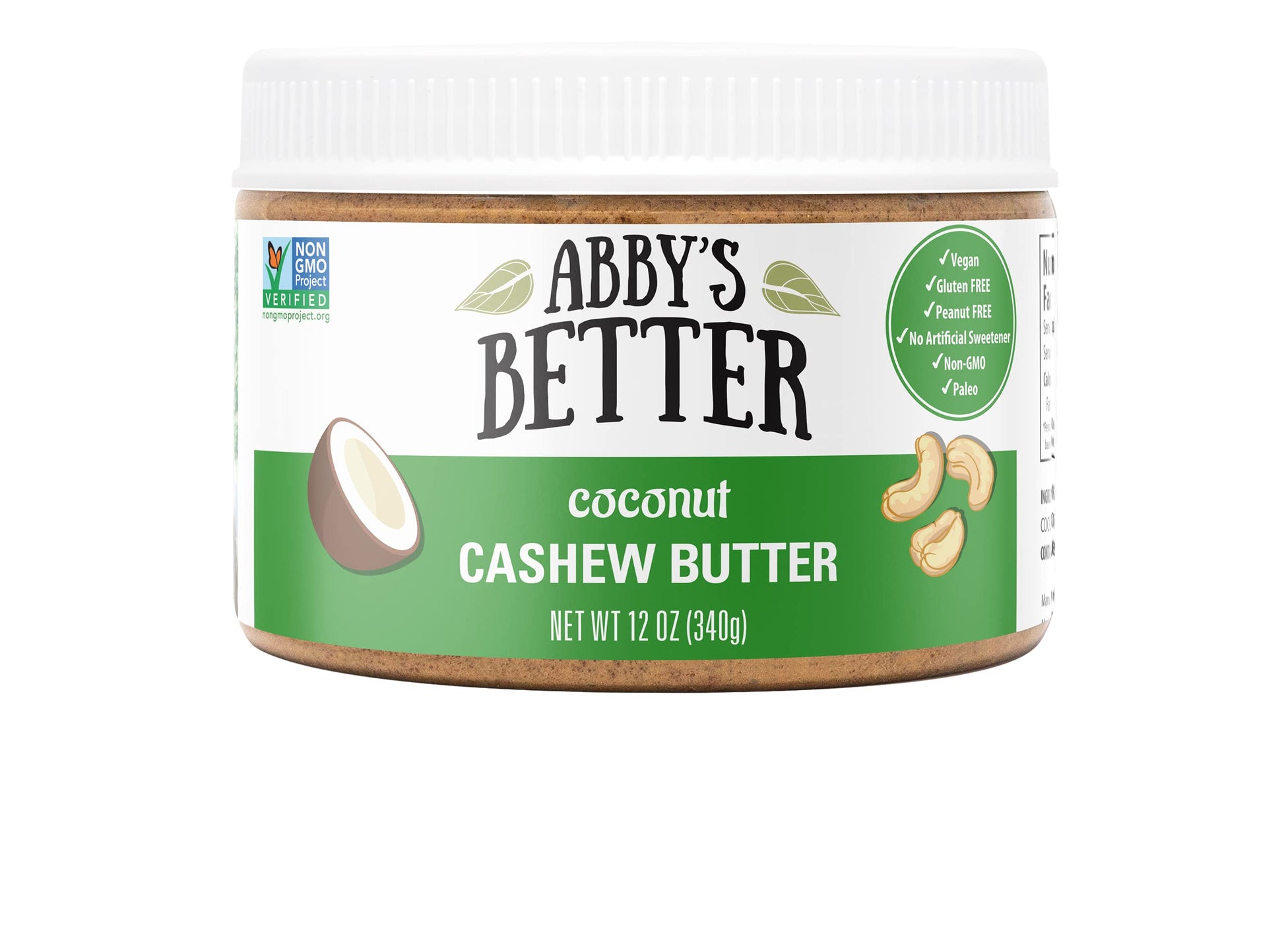 Abby'S Better: Coconut Cashew Nut Butter, 12 Oz Jar