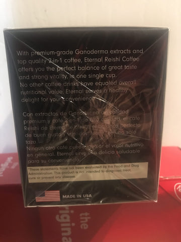 Eternal Gourmet Ganoderma (Reishi) Black Coffee 2 In1 Made In Usa Cafe Negro Con Ganoderma Eternal(2-Pack)