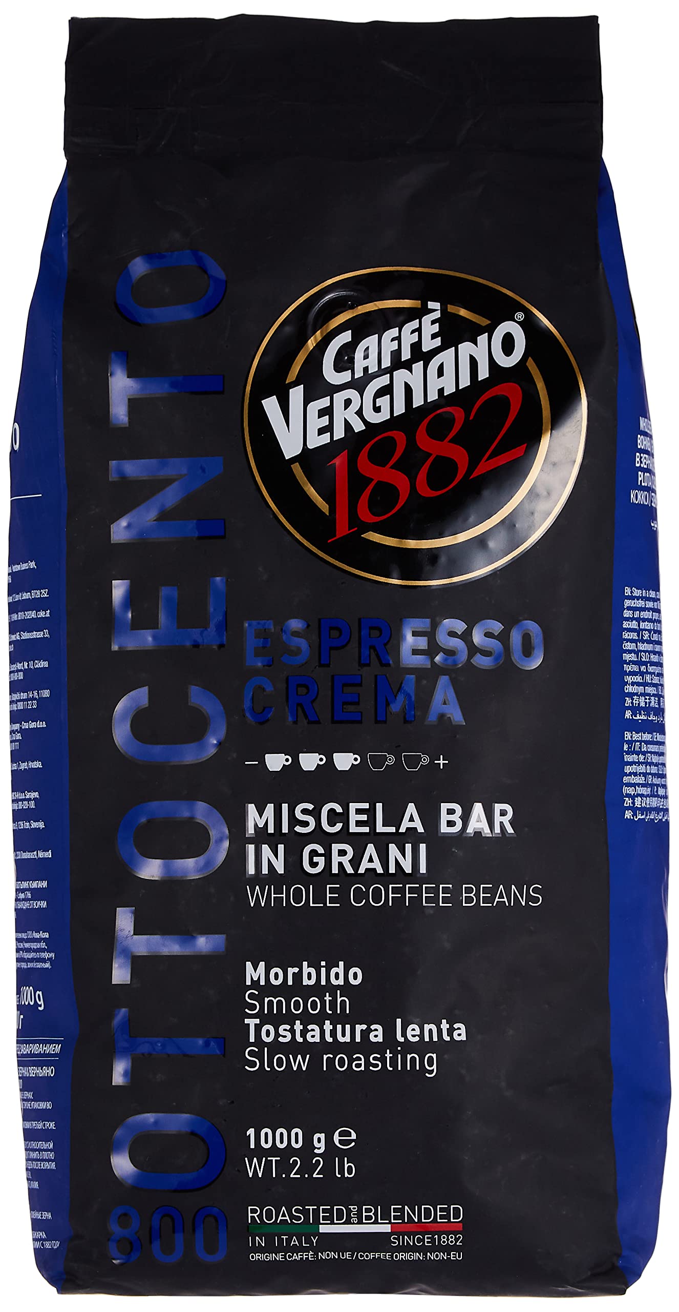 Caffe Vergnano 1882 Espresso Crema '800 Beans - 2.2 Lb