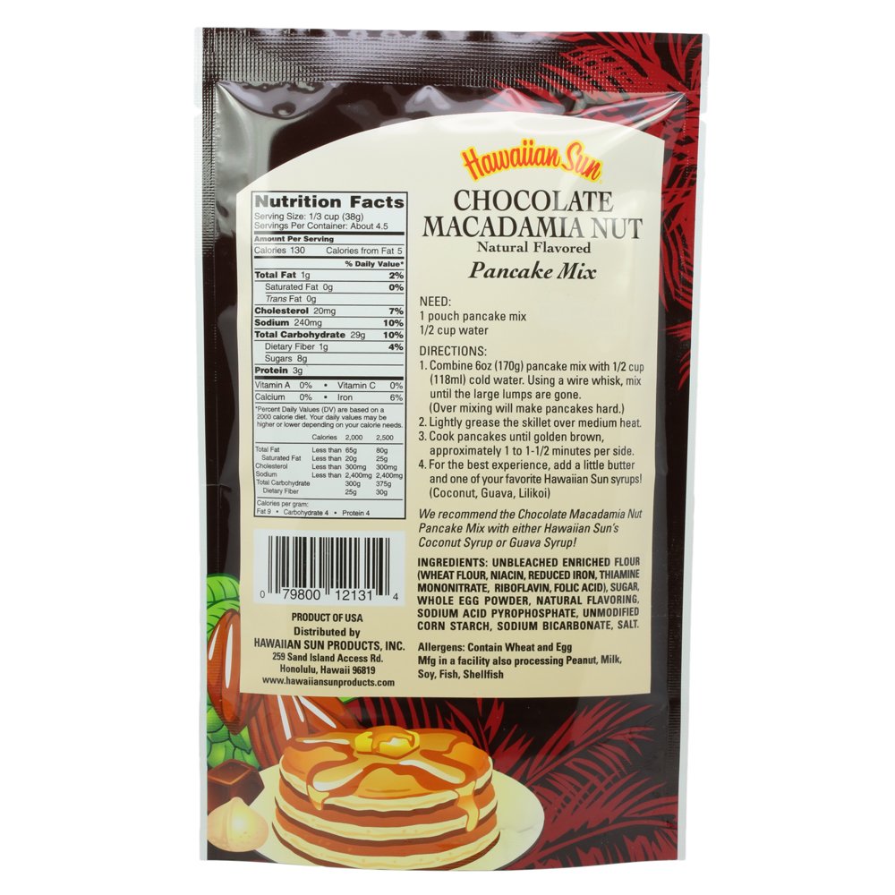 3 Pack Hawaiian Chocolate Macadamia Nut Pancake Mix From Hawaii