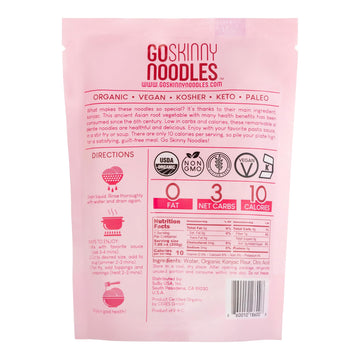 Goskinny Noodles Spaghetti (12), Organic, Odorless Shirataki & Konjac Pasta, Low Carb, Low Calorie, Gluten Free, Vegan, Kosher,