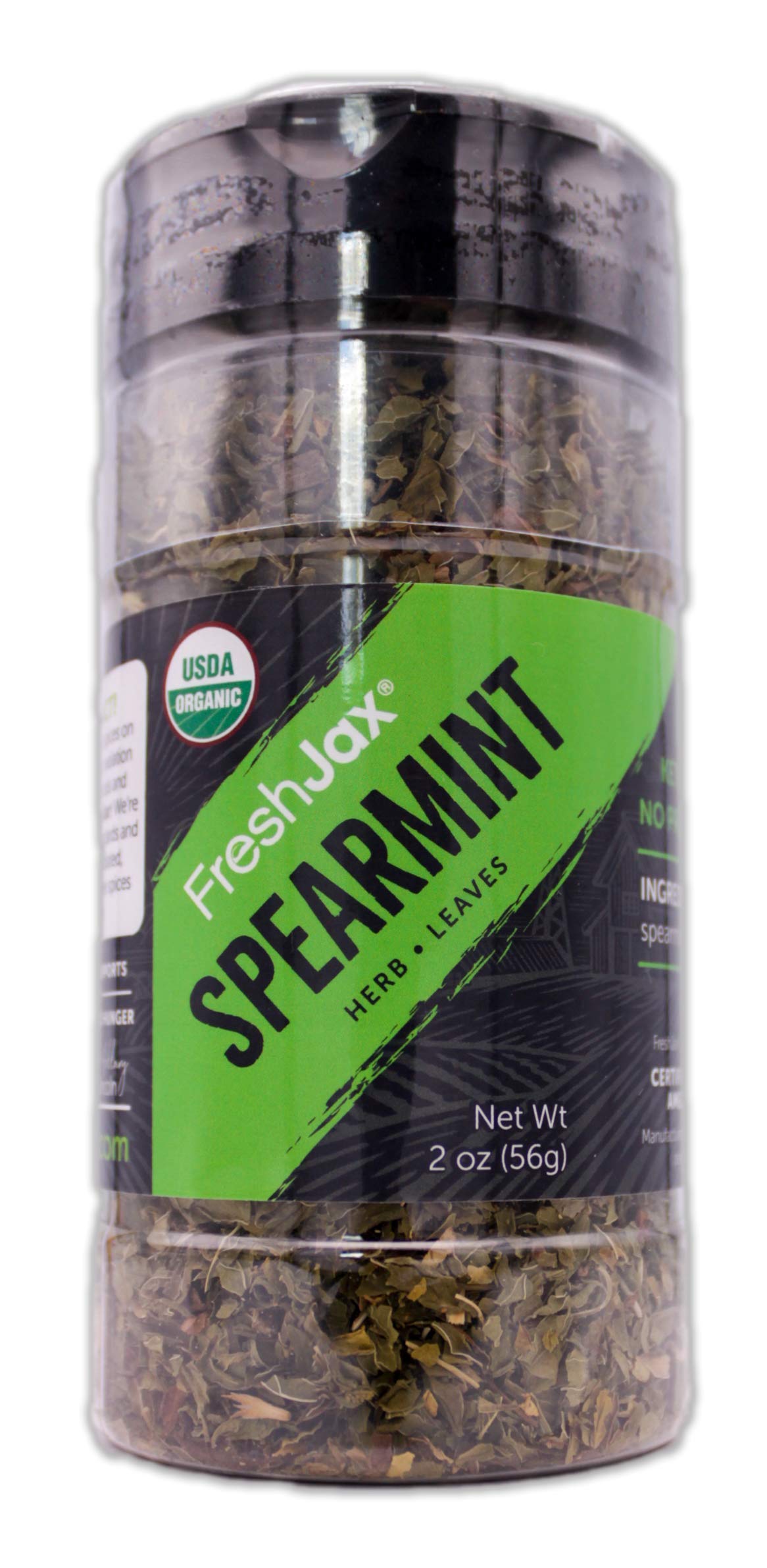 Certified Organic Spearmint - Freshjax Organic Spices, Large Bpa-Free Bottle