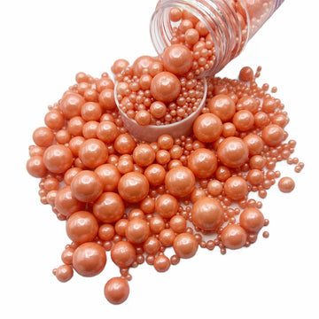 Rose Gold Edible Pearls For Cake Decorating 5.1 Oz | Rose Gold Edible Pearls | Rose Gold Sprinkles | Rose Gold Pearl Sprinkles |
