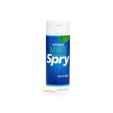 Spry Xylitol Peppermint Mints Sugar Free Candy - Breath Mints That Promote Oral Health, Dry Mouth Mints That Increase Saliva Pro