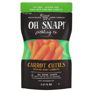 Oh Snap! Carrot Cuties (12 Pack) - Pickled Baby Carrot Snacks - Fresh Packed Ready To Eat Pickled Baby Carrots - Gluten-Free, Fa