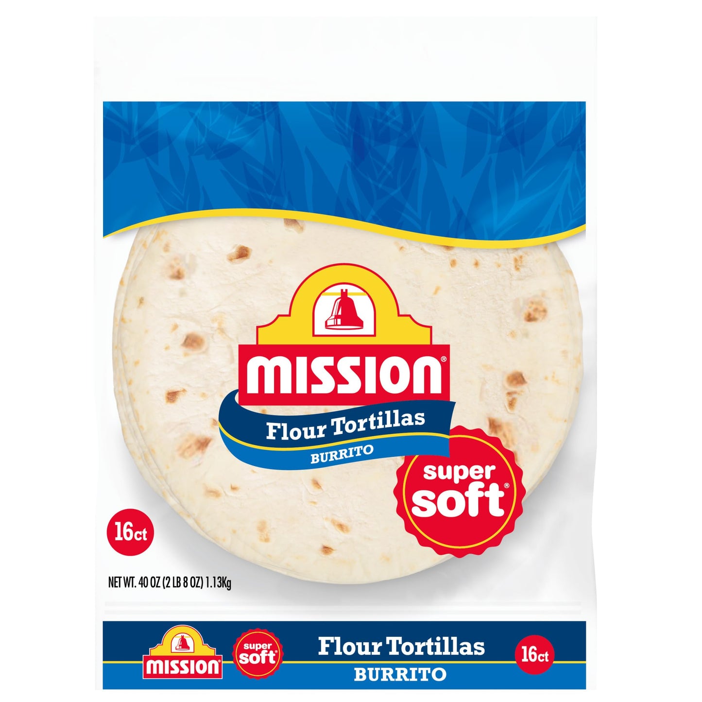 Mission Burrito Flour Tortillas, Large Size, 16 Count, Trans Fat Free