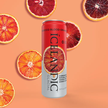Icelandic Glacial Sparkling Water, Tarocco Blood Orange, 11.1 Fl Oz Cans, Pack of 10