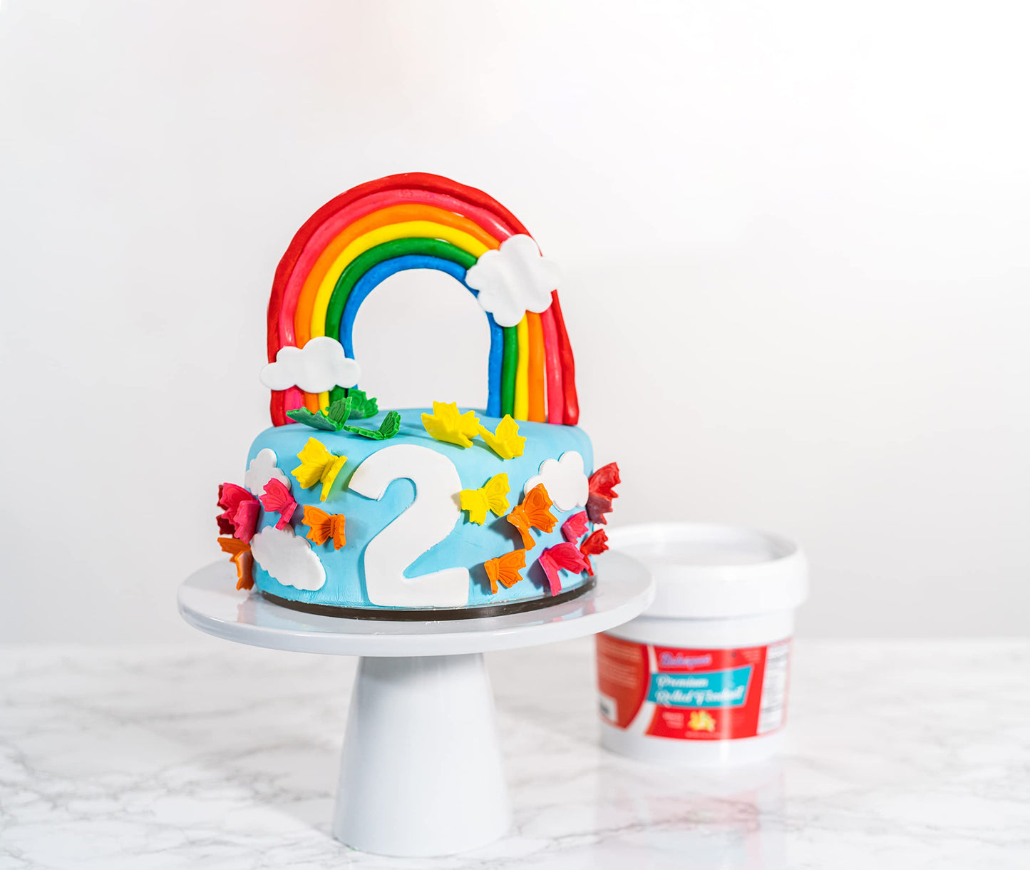 Bakerpan Premium Rolled Red Fondant For Cake Decorating - 1 Pound, Vanilla Flavor