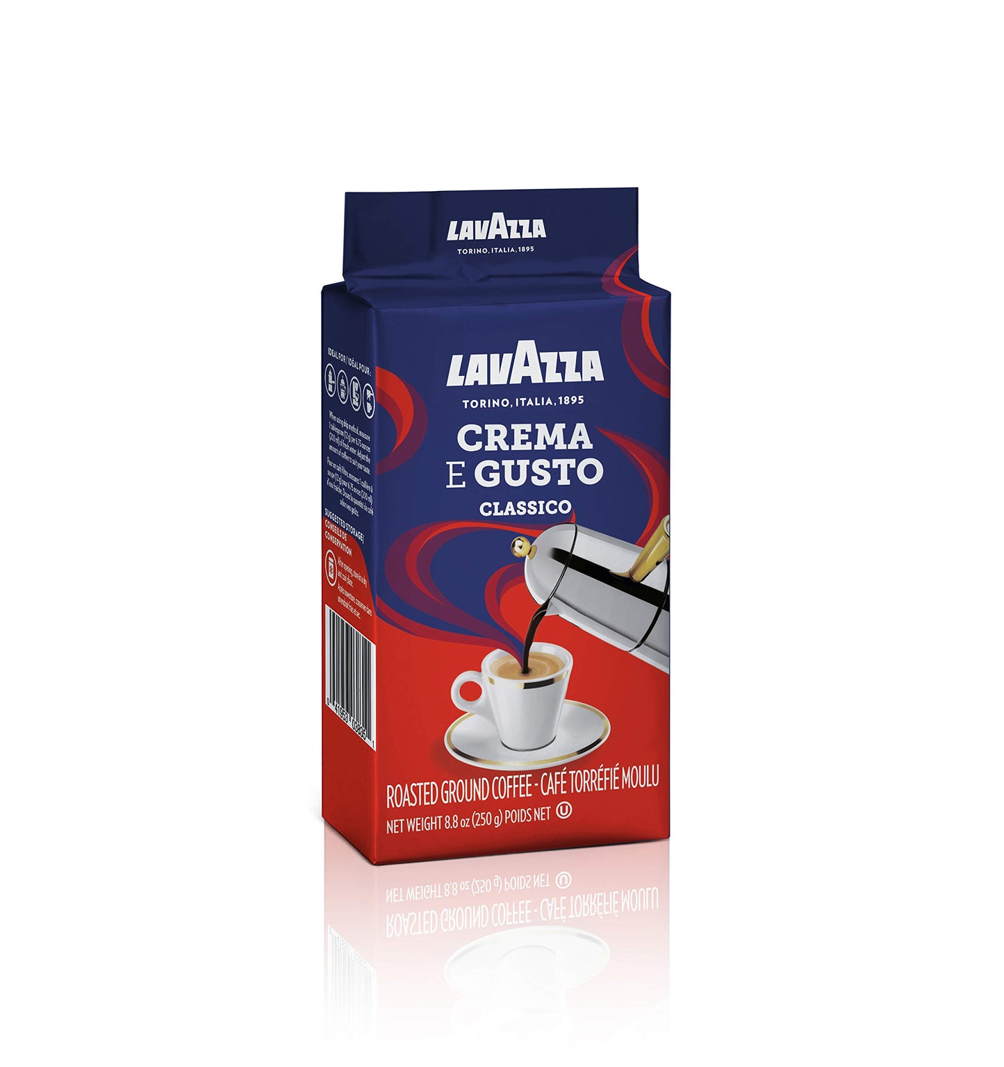 Lavazza Medium Roast Crema E Gusto Ground Coffee 8.80 Oz (Pack Of 8)