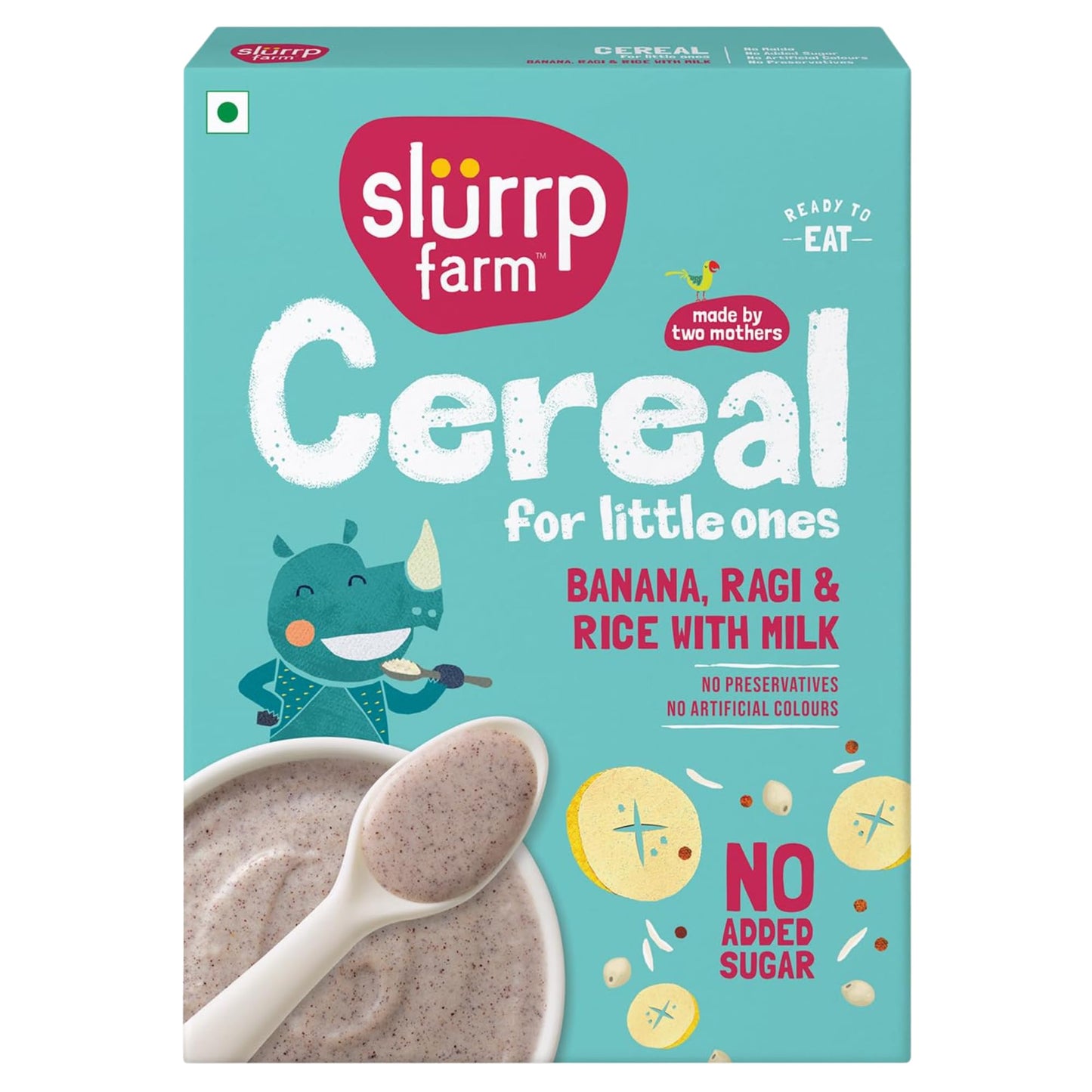 Slurrp Farm Banana Ragi Rice Cereal for Babies & Toddlers | With Milk & Real Fruits | Easy to Digest Baby Cereal | No Added Suga