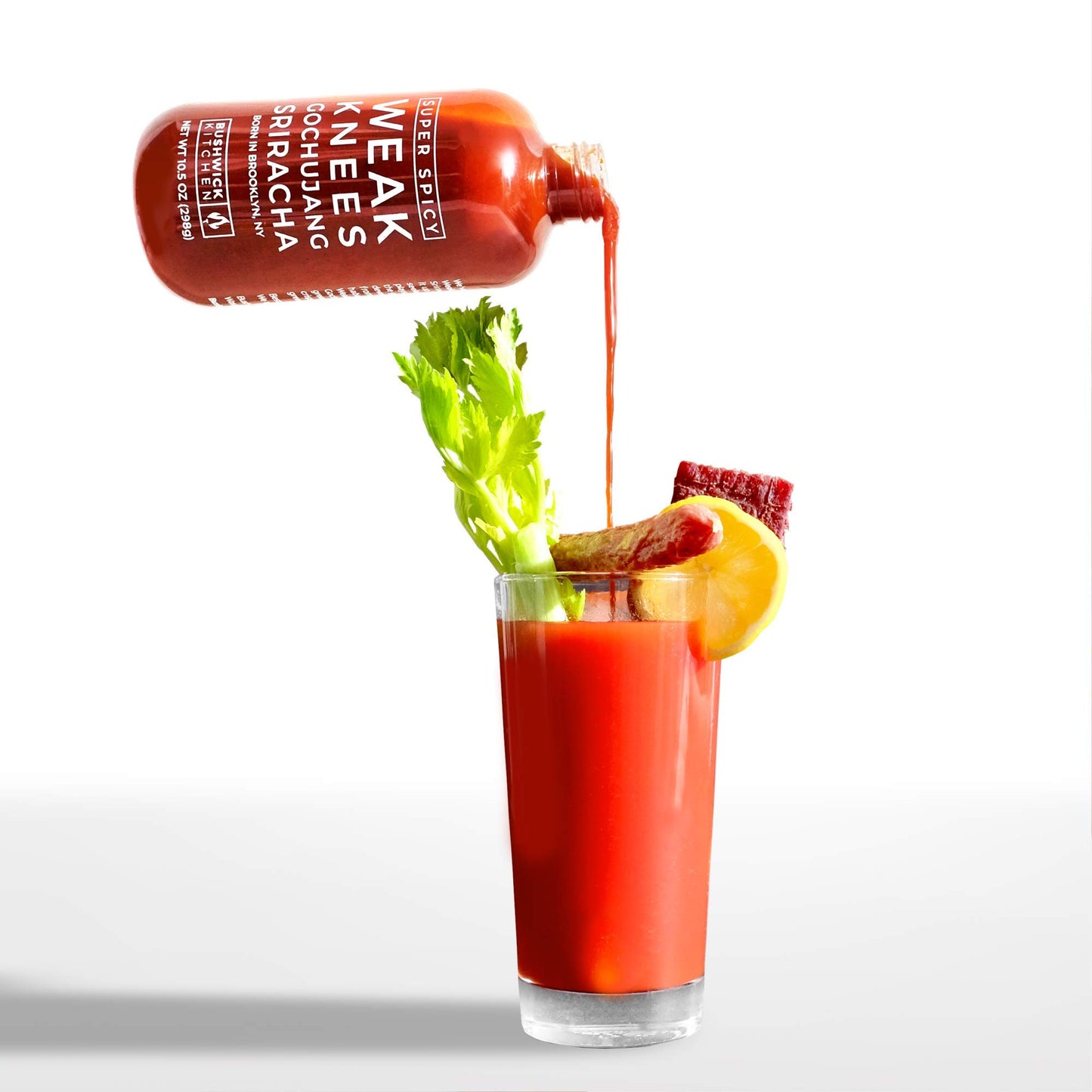 Weak Knees Super Spicy Gochujang Hot Sauce, 10.5Oz Easy Squeeze Bottle, Classic Sriracha Mixed With Korean Gochujang Chili Paste With Habanero Peppers