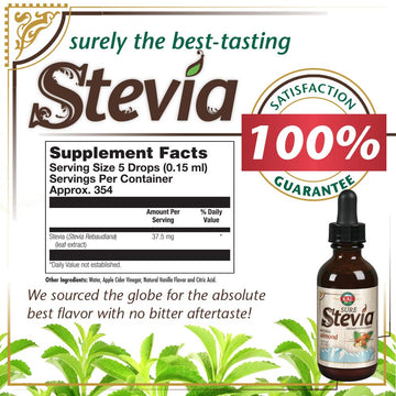 KAL Sure Stevia Drops, Natural Almond Flavor, Low Carb, Zero Calorie Sweetener, Keto Friendly, Great Tasting Liquid Stevia, Low