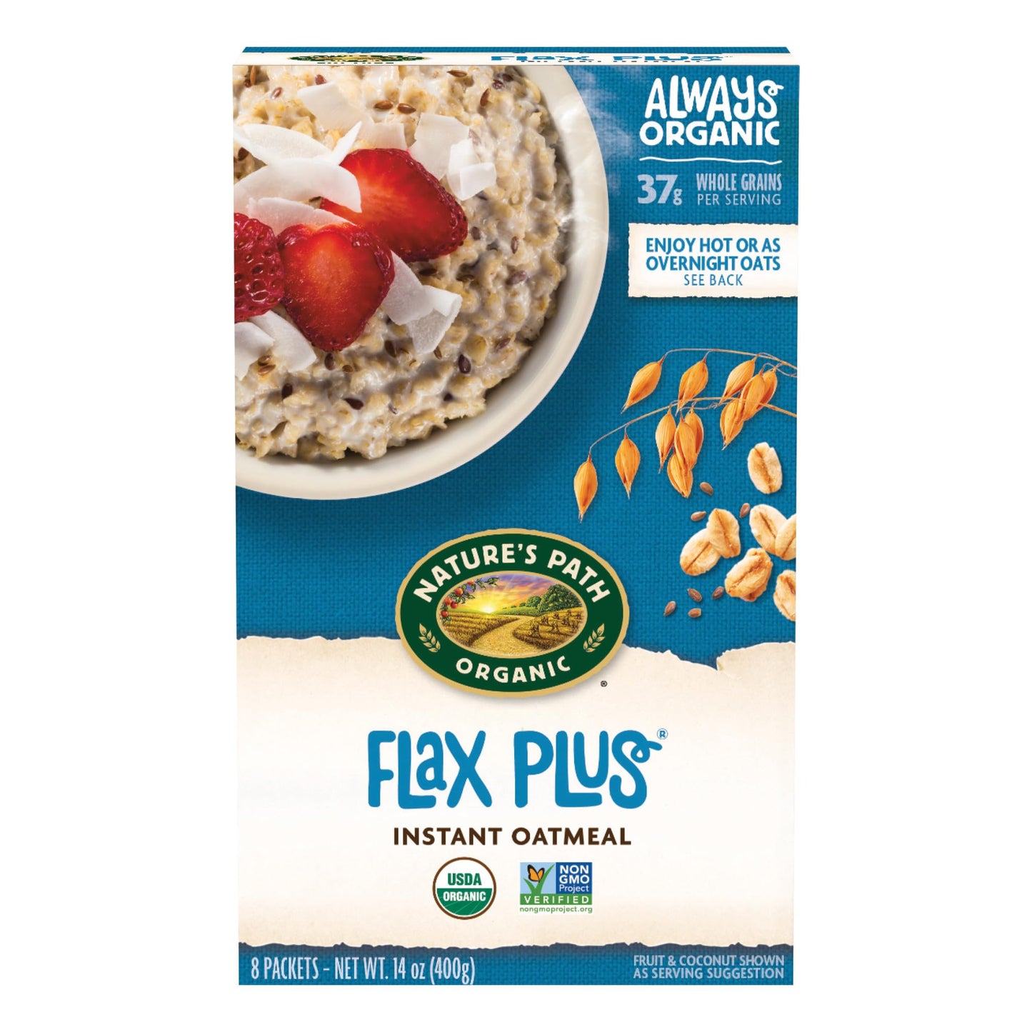 Nature 'S Path Organic Flax Plus Oatmeal, 14 Oz (Pack Of 6), Non-Gmo