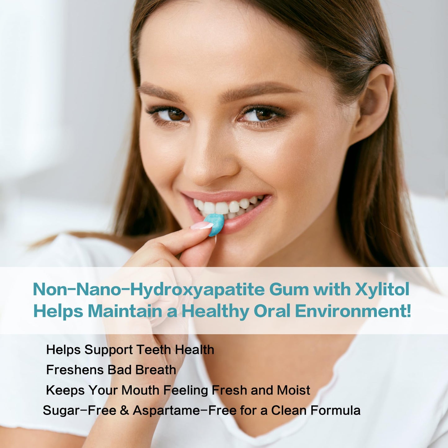 TemphytBong Remineralizing Chewing Gum - Sugar-Free Mastic Mint, Enamel Protection, 60g (2 Bottles), Green