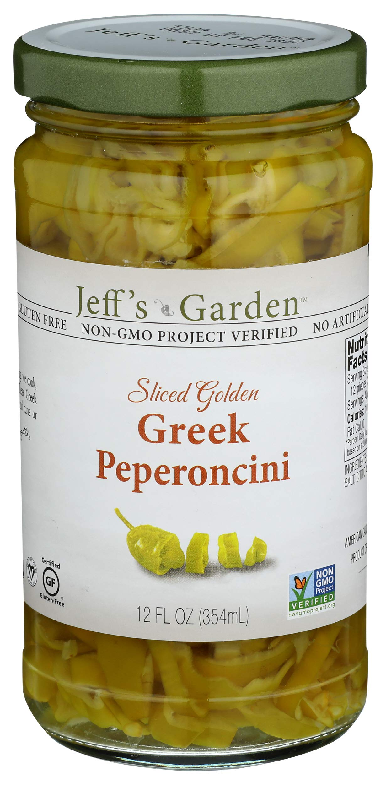 Jeffs Naturals Sliced Golden Greek Peperoncini, 12 Fz