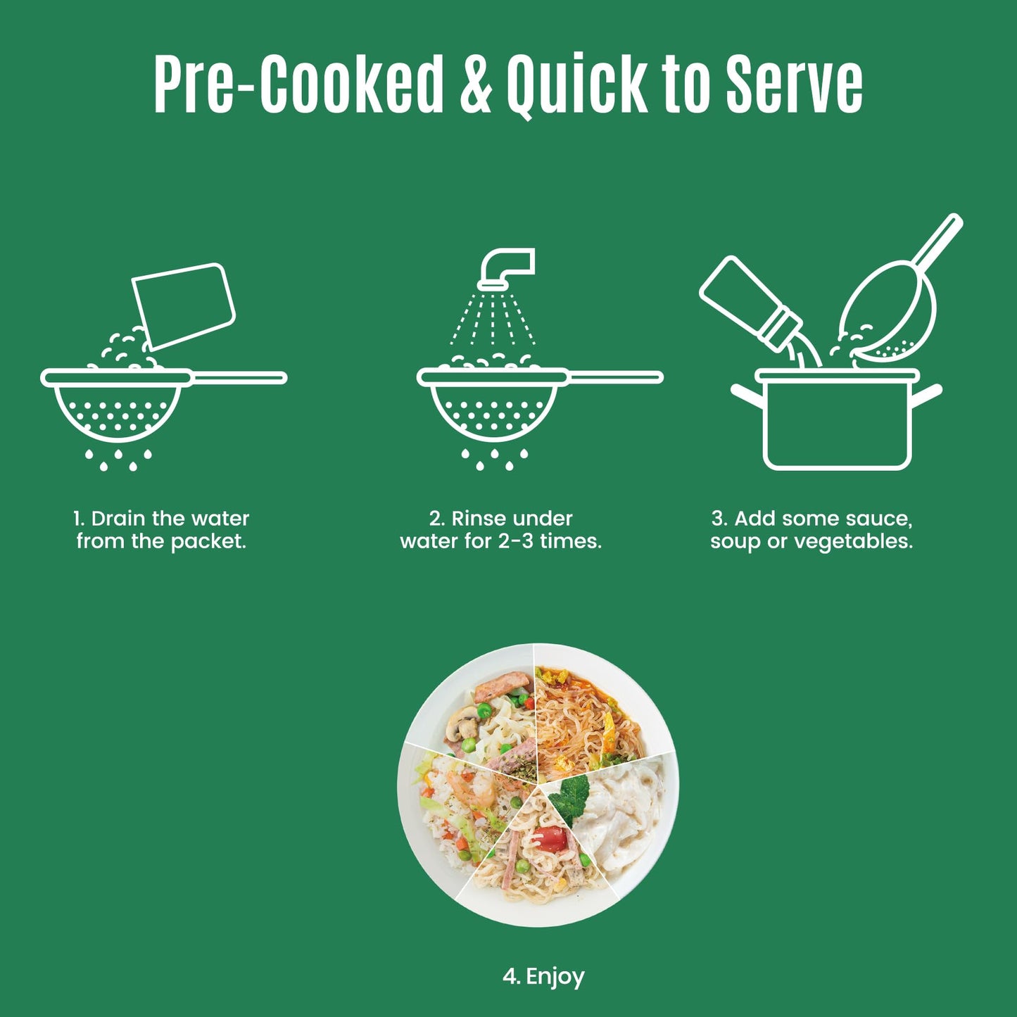 Hethstia Konjac Noodle Variety Pack (Spaghetti, Fettuccine, Rice, Pho, Angel Hair), Pre-Cooked Low Carb Shirataki Noodle, 10-Pac