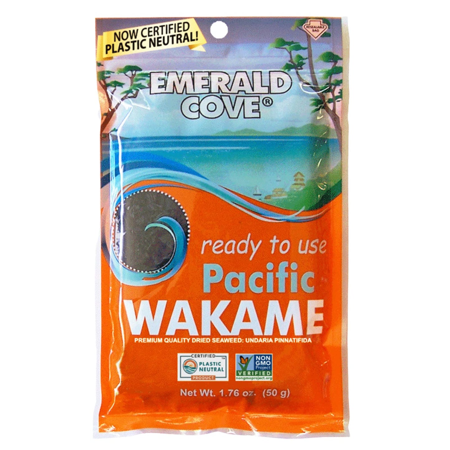 Emerald Cove Ready-to-Use Pacific Wakame, enhanced Dried Sea , Non-GMO, Gluten Free, 1.76 oz (1 pk)