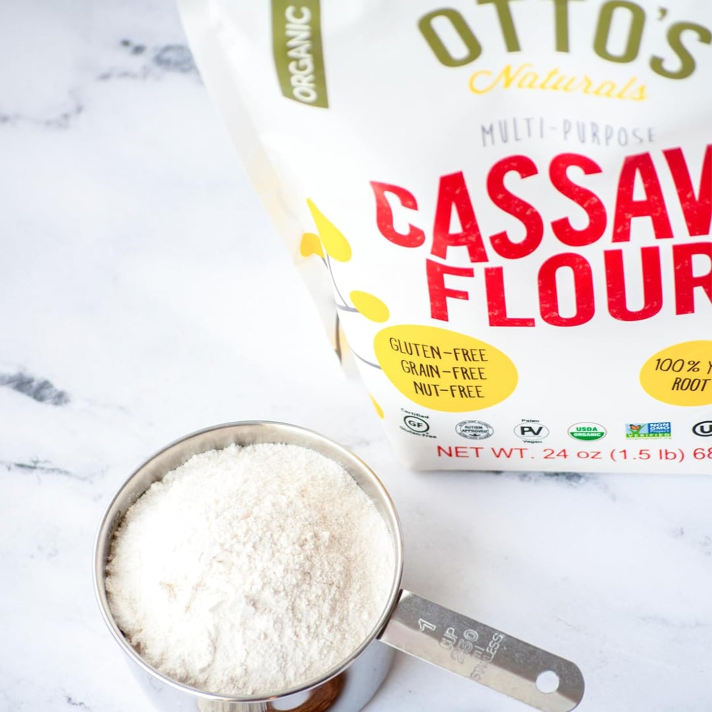 OttoS Naturals Organic Multi-Purpose Cassava Flour, Gluten-Free, Grain, Nut And Gum-Free, 1-To-1 Wheat Alternative, Paleo, Aip,