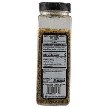 McCormick Grill Mates Cracked Black Pepper & Garlic Seasoning with Sea Salt, 27.52 oz - Flavorful Spice Blend for Grilling