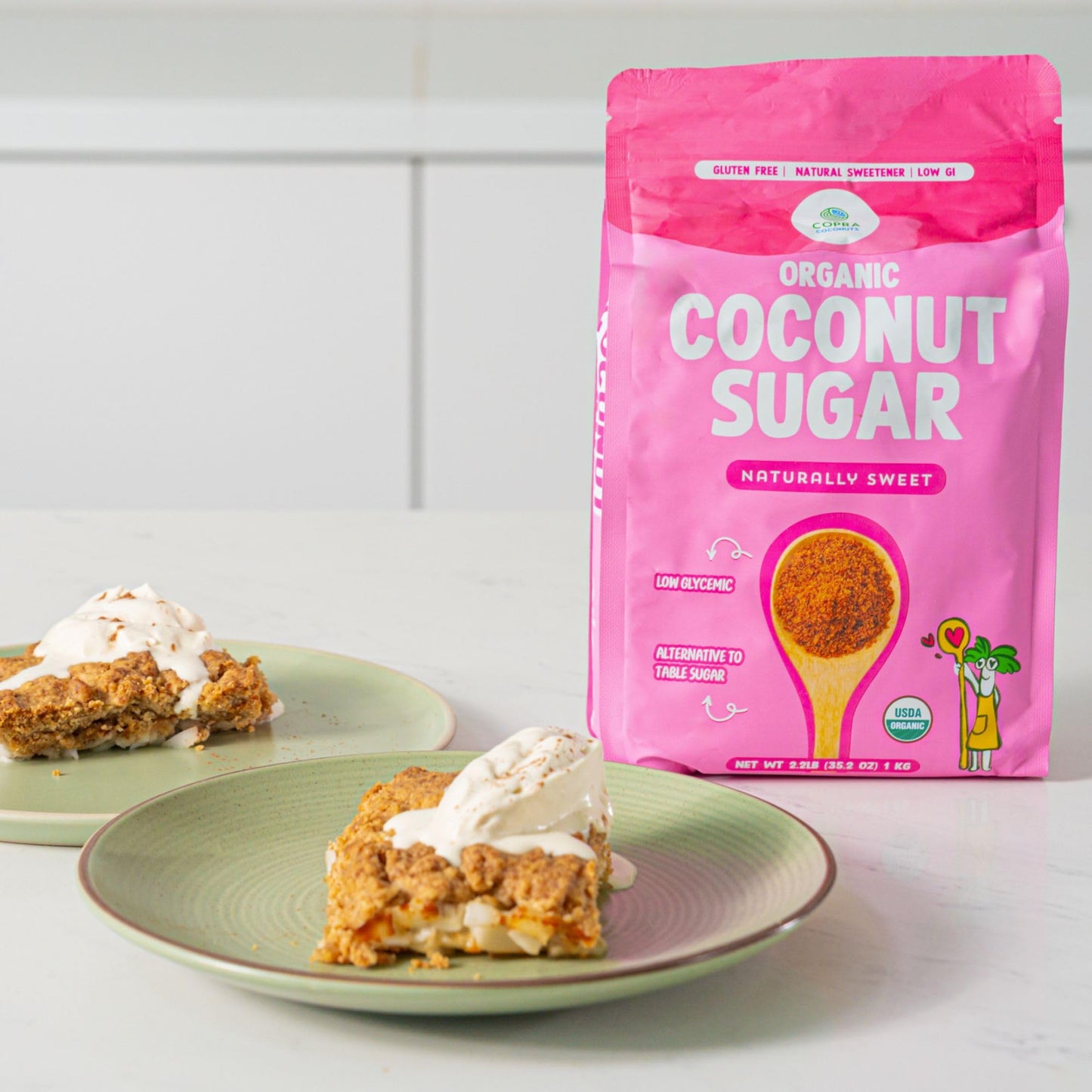 Copra Organic Coconut Sugar, Certified Organic, Natural Sweetener, Sugar Alternative, Unrefined Sugar, Low Glycemic, Vegan, Glut