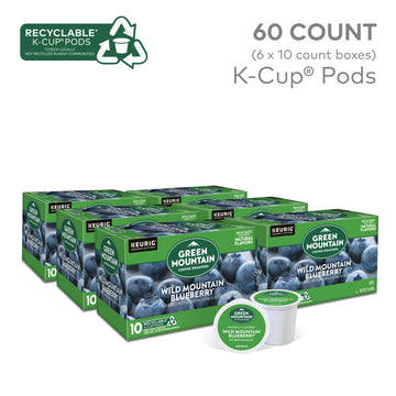 Green Mountain Coffee Roasters Wild Mountain Blueberry Keurig Single-Serve K-Cup Pods, Light Roast Coffee, 60 Count (6 Packs Of