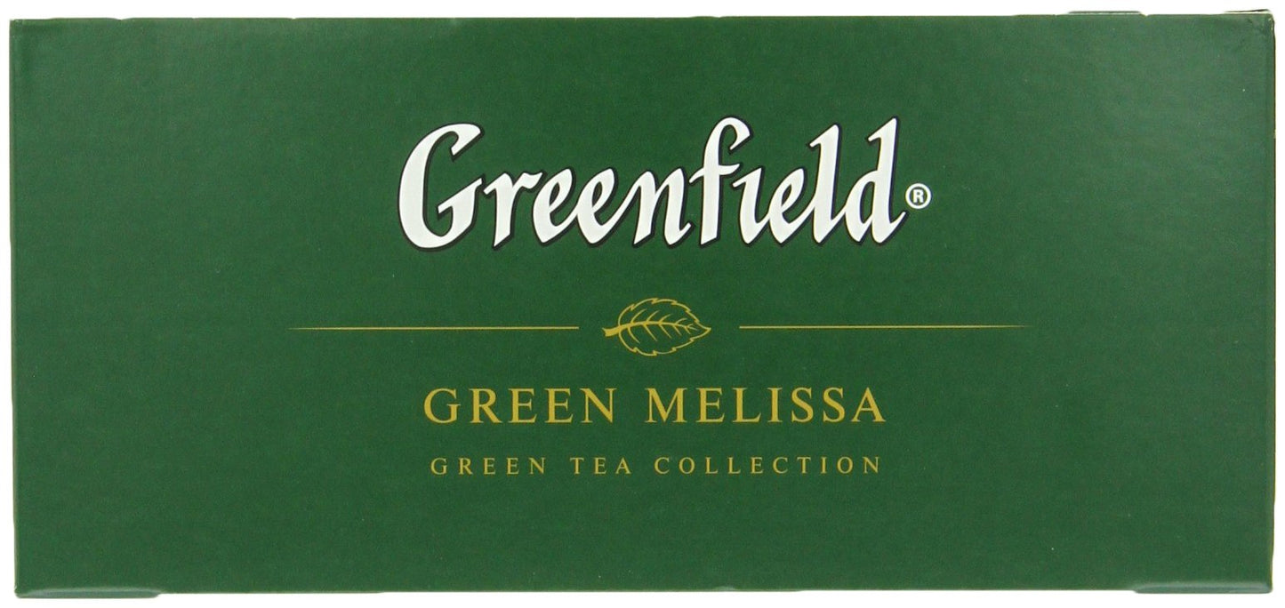 Greenfield Green Melissa Green Tea Collection Finely Selected Speciality Tea 100 Double Chamber Teabags With Tags In Foil Sachets