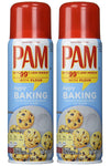 Pam No-Stick Cooking Spray - Happy Baking - With Flour - Net Wt. 5 OZ (141 g) Each - Pack of 2