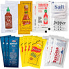 Condiment and Hot Sauce Packets Variety Pack - 325-ct Single Serve Ketchup Packs Mayo and Mustard & Salsa Picante S w/Tabasco Pepper Sauce Spicy Sriracha & Mini Mexican Hot Sauce Packets