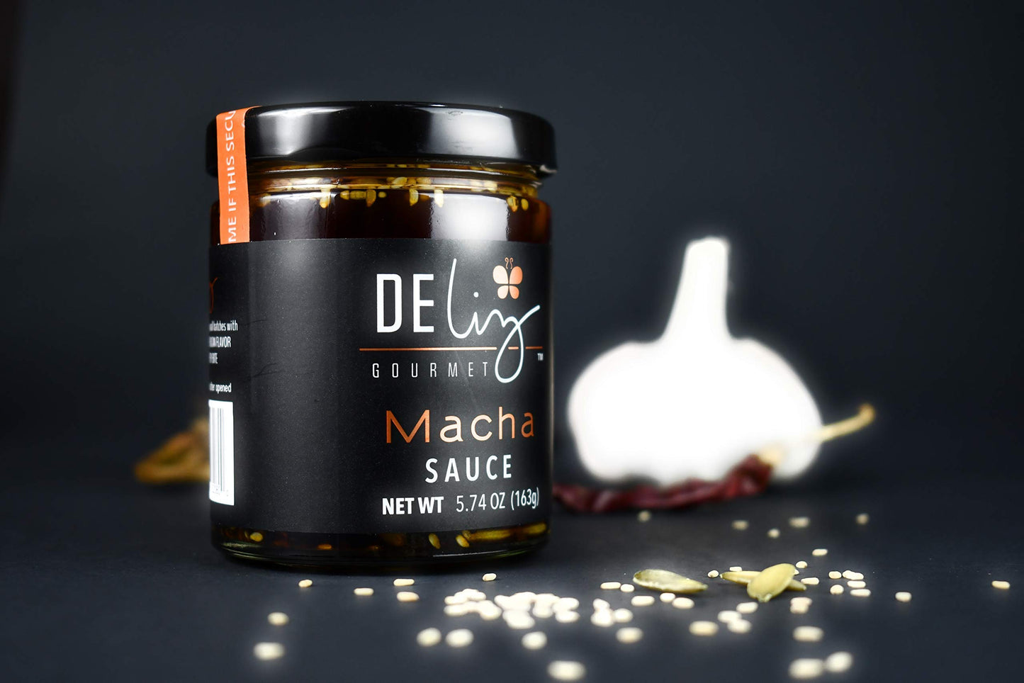 Deliz Gourmet Macha Sauce, Oil-based with Dried Chillies, Pumpkin Seeds & Sesame Seeds, 8 oz.