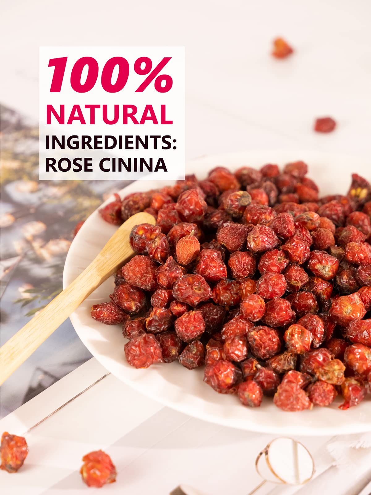 Teelux Rose Hips Tea, Premium Rosehip Herbal Tea, Dried Whole Rose Hips, Fruity Flavor And Aroma, 150G/5.3Oz